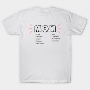 Mom funny checklist definition - Happy Mothers Day Gift - Gift for mom T-Shirt